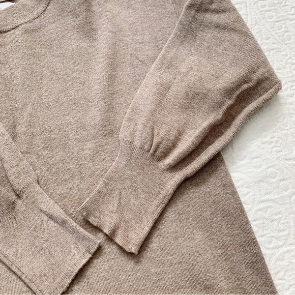 Zara Girls' Knit Sweater Tunic with Side Slit, Taupe - Picture 2 of 4